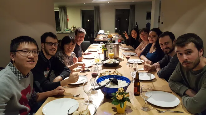 Tasting our prepared dinner