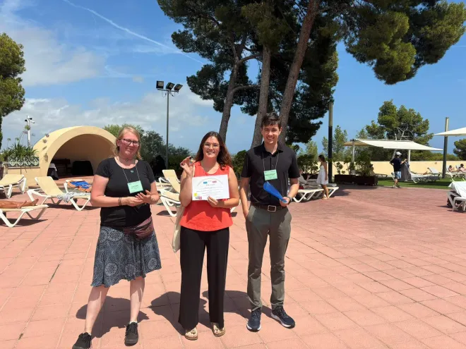 Julia with her best talk award