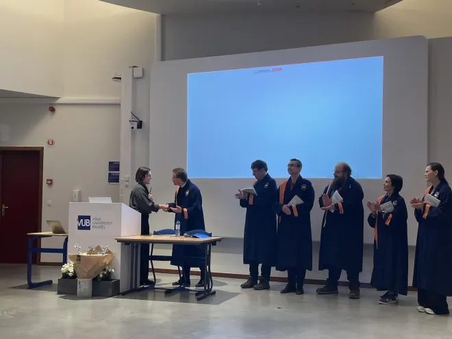 Wim, the chair, congrats Julia with her PhD degree