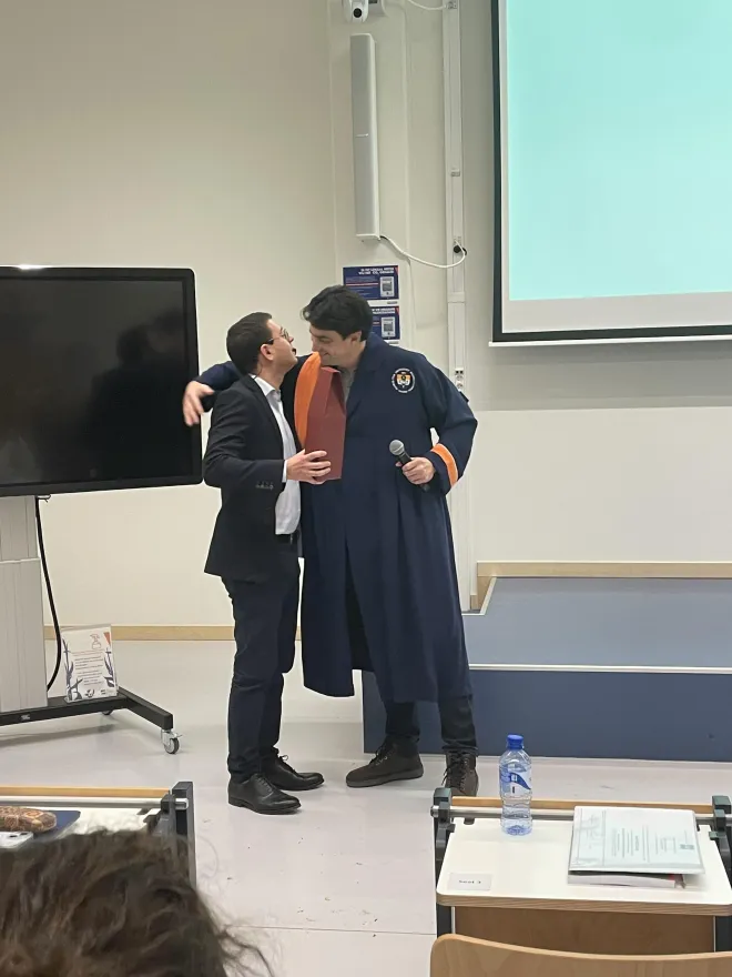 Esteban hugs Isra
