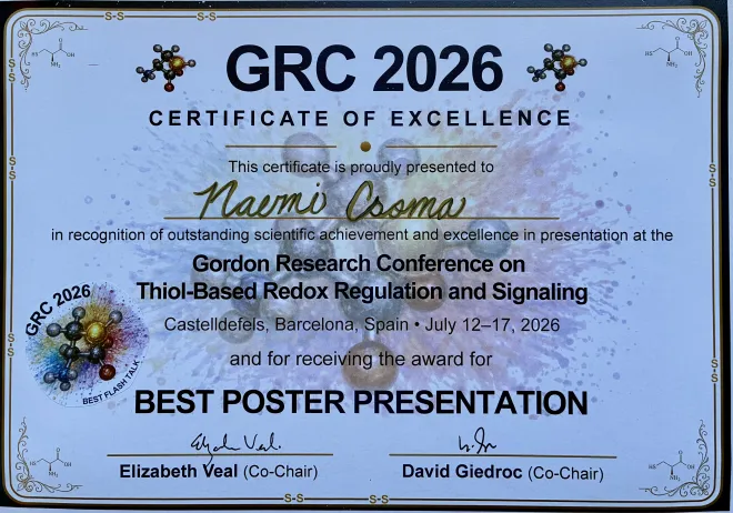 Naemi's flash talk certificate